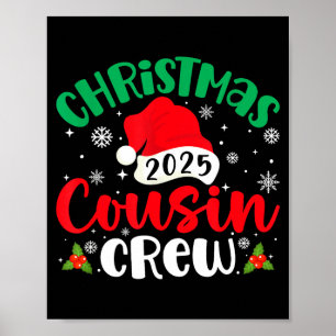 Póster Equipo de Primos de Navidad 2025 Gorro de Santa de