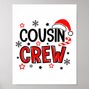 Póster Equipo de primos Santa Hat Xmas Navidades gracioso