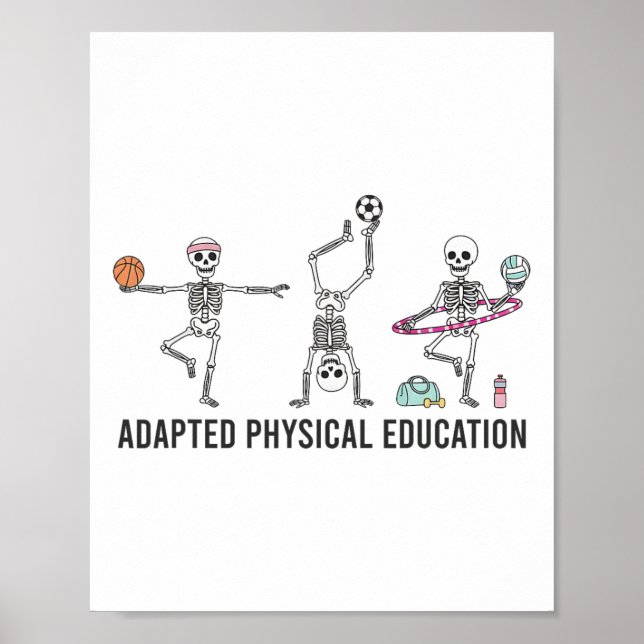 Póster Equipo de profesor simio esqueleto divertido adapt (Frente)