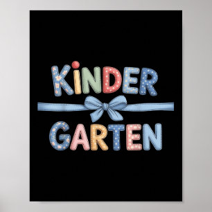 Póster Equipo de profesora de kindergarten elegante lazo