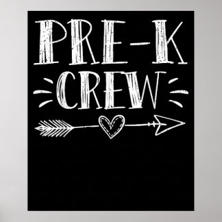 Póster Equipo De Profesores De Pre-K. Primer Día De La Es