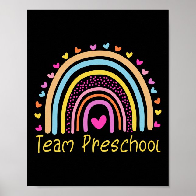 Póster Equipo de profesores de preescolar Rainbow (Frente)