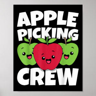 Póster Equipo de recolección de manzanas Temporada de man