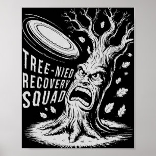 Póster Equipo de recuperación arbolado divertido disco go