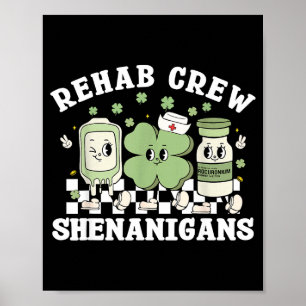 Póster Equipo de rehabilitación del día de San Patricio r