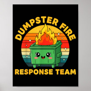 Póster Equipo de respuesta de basurero de empleados feo d