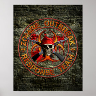 Póster Equipo de respuesta zombie