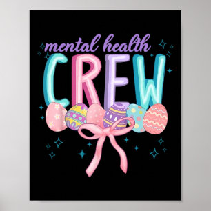 Póster Equipo de salud mental de Pascua lazo Coquette hue