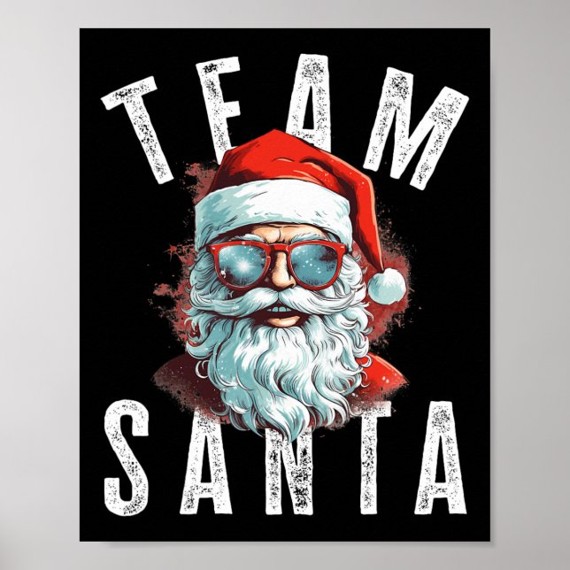 Póster Equipo de Santa Navidades Graciosos Navidad Santa  (Frente)