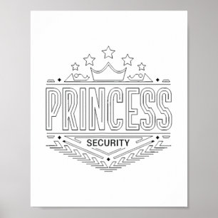 Póster Equipo de seguridad de princesas vintage papá viaj