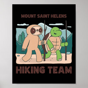 Póster Equipo de senderismo del Monte Saint Helens en exp