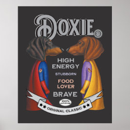 Póster Equipo de superhéroes Cute Dachshund