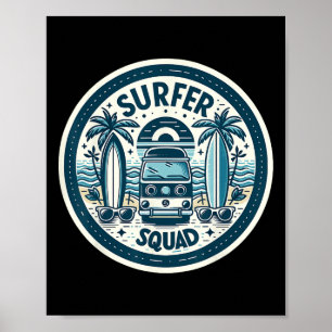 Póster Equipo de surf de Surfer Squad para surfistas Jine