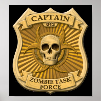Póster Equipo de Tareas Zombie - Capitán Badge