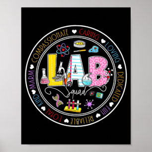Póster Equipo de técnico de laboratorio médico del escuad