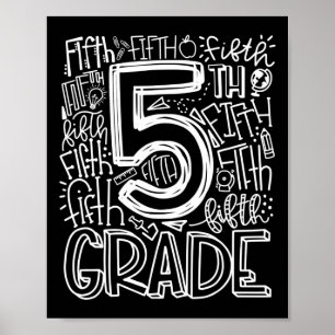 Póster Equipo de tipografía de 5to grado Profesor de quin