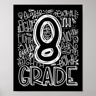 Póster Equipo de tipografía de 8º grado Volver al cole de