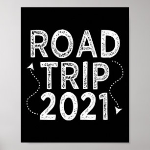 Póster Equipo de viaje familiar para excursión en carrete