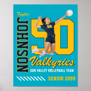 Póster Equipo de Voleibol Jersey Personalizado Número Fot