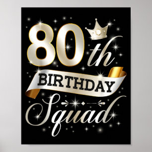 Póster Equipo del 80 cumpleaños Fiesta del 80 cumpleaños