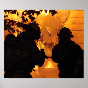 Póster Equipo del bombero