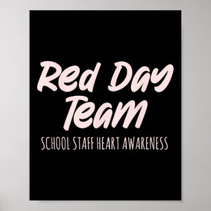 Póster Equipo del Día Rojo Personal Escolar Conciencia de
