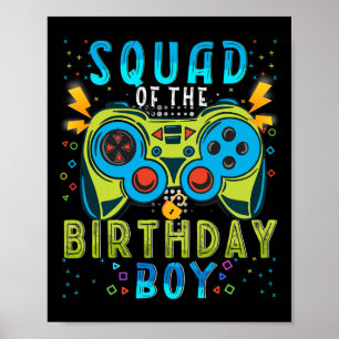 Póster Equipo Del Videojuego Del Cumpleaños Coincidente N