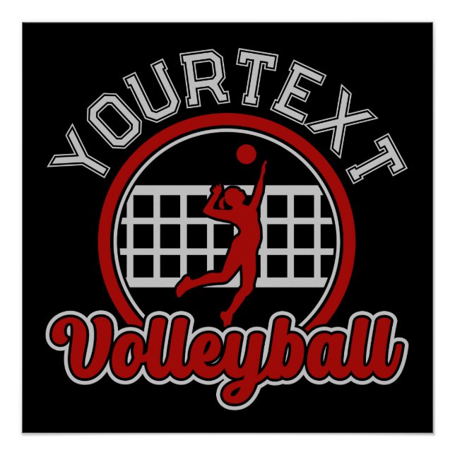 Póster Equipo Deportivo de Ataque de bola Spike (Anverso)