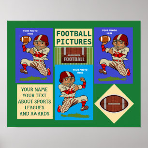Póster Equipo Deportivo Fútbol tu foto y texto