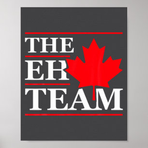 Póster Equipo divertido Canadá Eh Mapa de sarcasmo de com