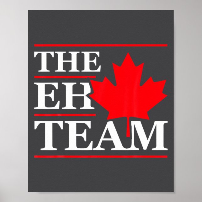 Póster Equipo divertido Canadá Eh Mapa de sarcasmo de com (Frente)
