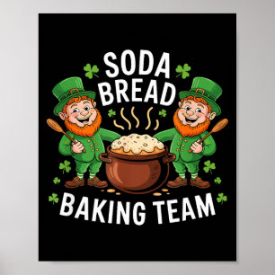 Póster Equipo divertido de panadería de pan de soda irlan