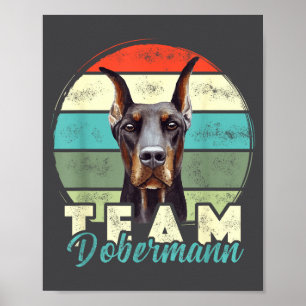 Póster Equipo Doberman Ropa de Perro Retro Vintage Doberm