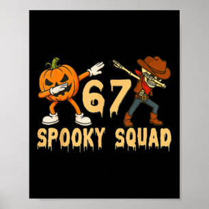 Póster Equipo Espeluznante Calabaza 67 Meme de Halloween