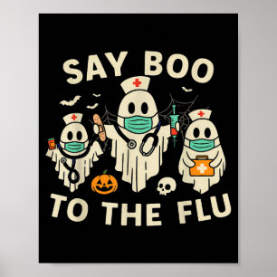 Póster Equipo Fantasma de Halloween de Enfermeras Vacuna
