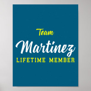 Póster Equipo Femenino Martinez Miembro Vitalicio Apellid
