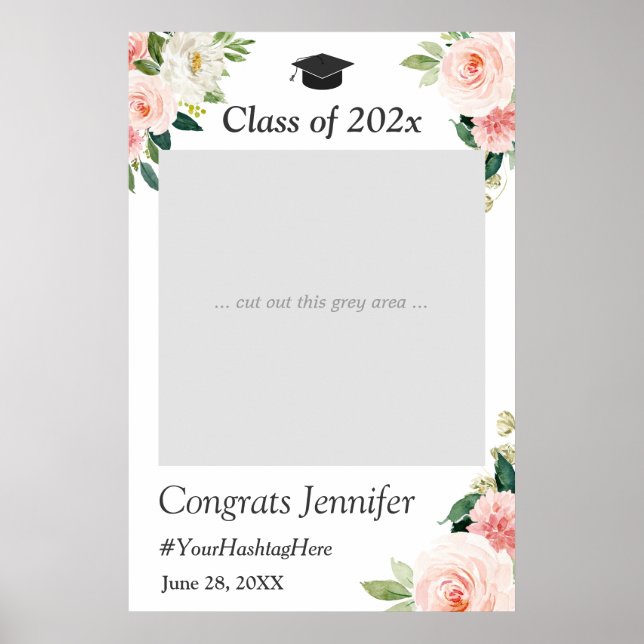 Póster Equipo fotográfico de la fiesta de graduación flor (Frente)