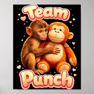 Póster Equipo golpea adorable bebé mono llamado golpea mu