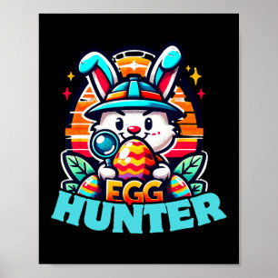 Póster Equipo gráfico de búsqueda de huevos Caza de huevo