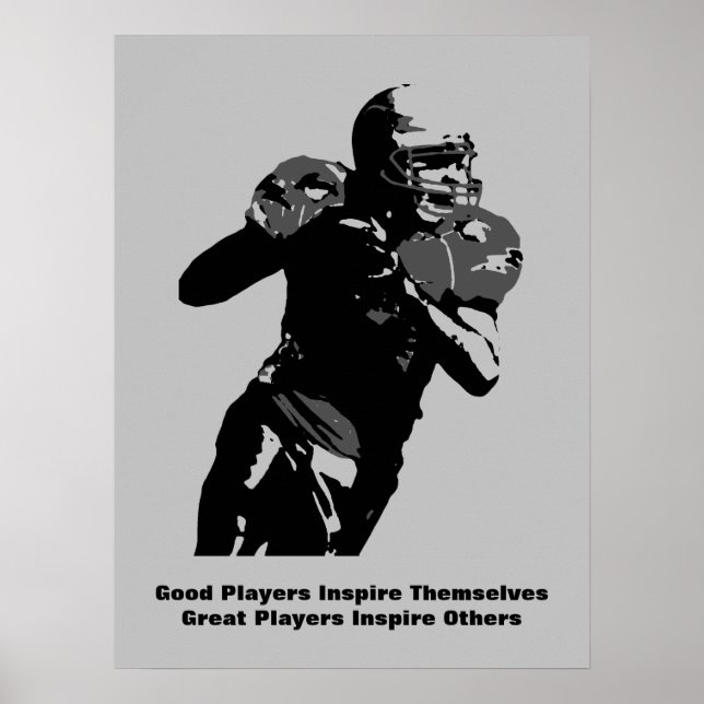 Póster Equipo inspirador de fútbol de cita inspiradora (Frente)