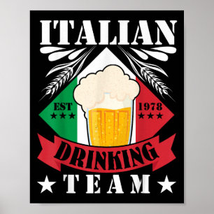 Póster Equipo italiano de bebidas Beer Drinker Hombres It