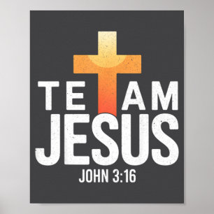 Póster Equipo Jesús Juan 3_16 - Biblia Religiosa Cristian