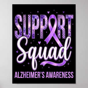 Póster Equipo lazo morado escuadrón de apoyo alzheimer