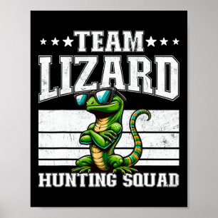 Póster Equipo Lizard Caza Squad Funny Retro Gecko Lizard