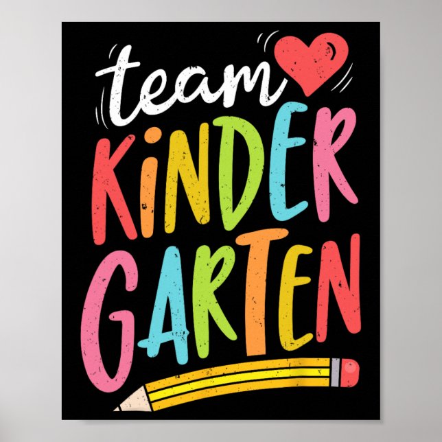 Póster Equipo Maestro De Kinder Estudiante Diversión Byck (Frente)
