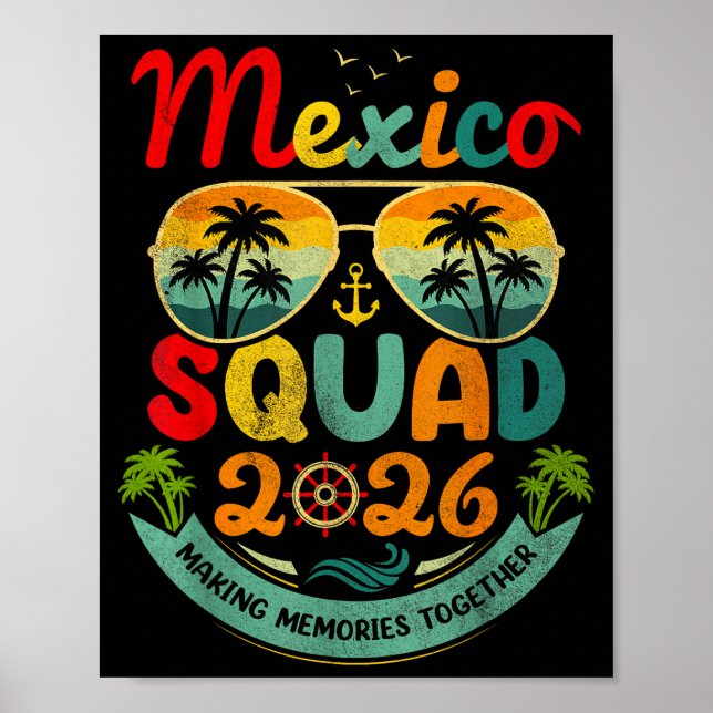 Póster Equipo México 2026 vacaciones de playa tropicales  (Frente)
