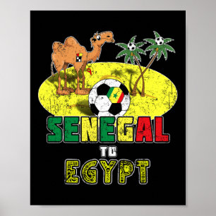 Póster Equipo Nacional de Fútbol de Senegal a Egipto Retr