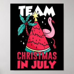 Póster Equipo Navidad En Julio Sarcástico Santa De Verano