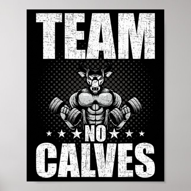 Póster Equipo No Calves Construcción de cuerpos Halterofi (Frente)
