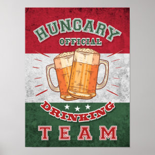 Póster Equipo Oficial de Consumo de Hungría. Cerveza dive